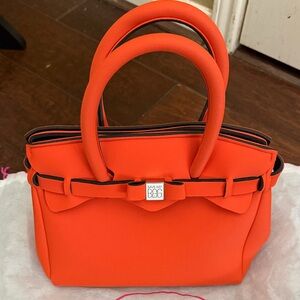 Save My Bag Orange Petite Miss Polyether Top-Handle Tote